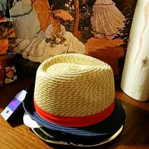 Fedora 🛍Vintage Tan,Blue,Red,New!!!🏝🏞A Nice Gift Giving Item.🏜